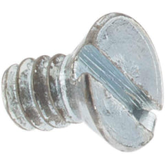 Value Collection - #4-40 UNC, 3/16" OAL Slotted Drive Machine Screw - Flat Head, Grade 2 Steel, Zinc-Plated Finish, Without Washer - Apex Tool & Supply