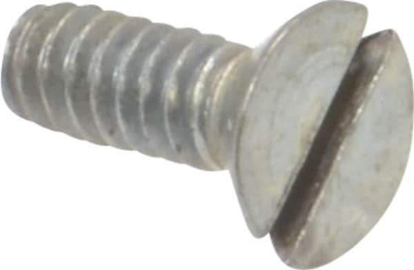 Value Collection - #4-40 UNC, 5/16" OAL Slotted Drive Machine Screw - Flat Head, Grade 2 Steel, Zinc-Plated Finish, Without Washer - Apex Tool & Supply