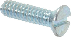 Value Collection - #4-40 UNC, 7/16" OAL Slotted Drive Machine Screw - Flat Head, Grade 2 Steel, Zinc-Plated Finish, Without Washer - Apex Tool & Supply