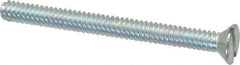 Value Collection - #4-40 UNC, 1-1/4" OAL Slotted Drive Machine Screw - Flat Head, Grade 2 Steel, Zinc-Plated Finish, Without Washer - Apex Tool & Supply