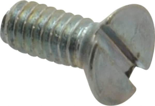 Value Collection - #5-40 UNC, 5/16" OAL Slotted Drive Machine Screw - Flat Head, Grade 2 Steel, Zinc-Plated Finish, Without Washer - Apex Tool & Supply