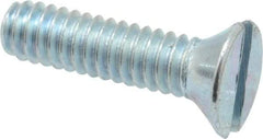 Value Collection - #5-40 UNC, 1/2" OAL Slotted Drive Machine Screw - Flat Head, Grade 2 Steel, Zinc-Plated Finish, Without Washer - Apex Tool & Supply
