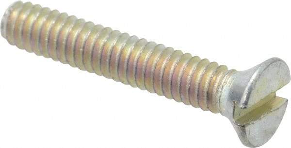 Value Collection - #5-40 UNC, 3/4" OAL Slotted Drive Machine Screw - Flat Head, Grade 2 Steel, Zinc-Plated Finish, Without Washer - Apex Tool & Supply