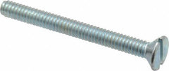 Value Collection - #5-40 UNC, 1-1/4" OAL Slotted Drive Machine Screw - Flat Head, Grade 2 Steel, Zinc-Plated Finish, Without Washer - Apex Tool & Supply