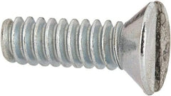 Value Collection - #6-32 UNC, 7/16" OAL Slotted Drive Machine Screw - Flat Head, Grade 2 Steel, Zinc-Plated Finish, Without Washer - Apex Tool & Supply