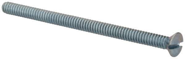Value Collection - #6-32 UNC, 2-1/4" OAL Slotted Drive Machine Screw - Flat Head, Grade 2 Steel, Zinc-Plated Finish, Without Washer - Apex Tool & Supply