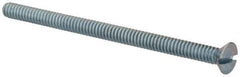 Value Collection - #6-32 UNC, 2-1/4" OAL Slotted Drive Machine Screw - Flat Head, Grade 2 Steel, Zinc-Plated Finish, Without Washer - Apex Tool & Supply