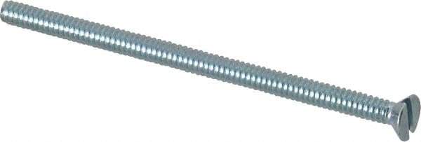 Value Collection - #6-32 UNC, 2-1/2" OAL Slotted Drive Machine Screw - Flat Head, Grade 2 Steel, Zinc-Plated Finish, Without Washer - Apex Tool & Supply