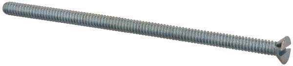 Value Collection - #6-32 UNC, 3" OAL Slotted Drive Machine Screw - Flat Head, Grade 2 Steel, Zinc-Plated Finish, Without Washer - Apex Tool & Supply