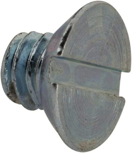 Value Collection - #8-32 UNC, 3/16" OAL Slotted Drive Machine Screw - Flat Head, Grade 2 Steel, Zinc-Plated Finish, Without Washer - Apex Tool & Supply