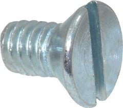 Value Collection - #8-32 UNC, 5/16" OAL Slotted Drive Machine Screw - Flat Head, Grade 2 Steel, Zinc-Plated Finish, Without Washer - Apex Tool & Supply