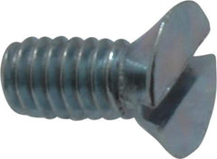 Value Collection - #10-24 UNC, 3/8" OAL Slotted Drive Machine Screw - Flat Head, Grade 2 Steel, Zinc-Plated Finish, Without Washer - Apex Tool & Supply