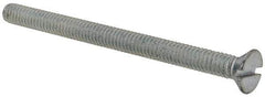 Value Collection - #8-32 UNC, 2-1/4" OAL Slotted Drive Machine Screw - Flat Head, Grade 2 Steel, Zinc-Plated Finish, Without Washer - Apex Tool & Supply