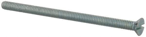 Value Collection - #8-32 UNC, 2-3/4" OAL Slotted Drive Machine Screw - Flat Head, Grade 2 Steel, Zinc-Plated Finish, Without Washer - Apex Tool & Supply
