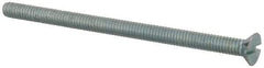 Value Collection - #8-32 UNC, 2-3/4" OAL Slotted Drive Machine Screw - Flat Head, Grade 2 Steel, Zinc-Plated Finish, Without Washer - Apex Tool & Supply