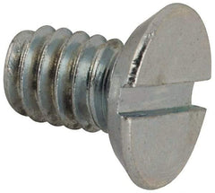 Value Collection - #12-24 UNC, 3/8" OAL Slotted Drive Machine Screw - Flat Head, Grade J82 Steel, Zinc-Plated Finish, Without Washer - Apex Tool & Supply
