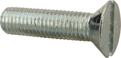 Value Collection - 1/4-28 UNF, 1" OAL Slotted Drive Machine Screw - Flat Head, Grade J82 Steel, Zinc-Plated Finish, Without Washer - Apex Tool & Supply
