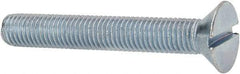Value Collection - 1/4-28 UNF, 1-3/4" OAL Slotted Drive Machine Screw - Flat Head, Grade J82 Steel, Zinc-Plated Finish, Without Washer - Apex Tool & Supply