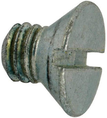 Value Collection - 5/16-18 UNC, 7/16" OAL Slotted Drive Machine Screw - Flat Head, Grade J82 Steel, Zinc-Plated Finish, Without Washer - Apex Tool & Supply