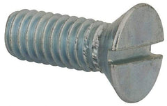 Value Collection - 5/16-18 UNC, 7/8" OAL Slotted Drive Machine Screw - Flat Head, Grade J82 Steel, Zinc-Plated Finish, Without Washer - Apex Tool & Supply
