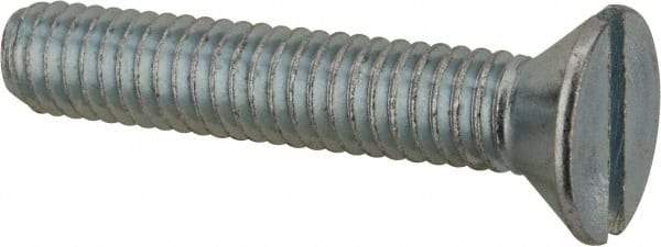 Value Collection - 5/16-18 UNC, 1-3/4" OAL Slotted Drive Machine Screw - Flat Head, Grade 2 Steel, Zinc-Plated Finish, Without Washer - Apex Tool & Supply