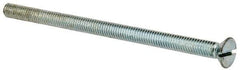 Value Collection - 5/16-18 UNC, 5-1/2" OAL Slotted Drive Machine Screw - Flat Head, Grade J82 Steel, Zinc-Plated Finish, Without Washer - Apex Tool & Supply