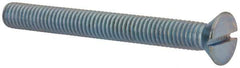 Value Collection - 3/8-16 UNC, 3-1/2" OAL Slotted Drive Machine Screw - Flat Head, Grade 2 Steel, Zinc-Plated Finish, Without Washer - Apex Tool & Supply