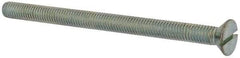 Value Collection - 3/8-16 UNC, 5-1/2" OAL Slotted Drive Machine Screw - Flat Head, Grade J82 Steel, Zinc-Plated Finish, Without Washer - Apex Tool & Supply