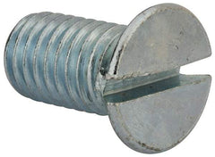 Value Collection - 1/2-13 UNC, 1" OAL Slotted Drive Machine Screw - Flat Head, Grade 2 Steel, Zinc-Plated Finish, Without Washer - Apex Tool & Supply