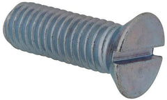 Value Collection - 1/2-13 UNC, 1-1/2" OAL Slotted Drive Machine Screw - Flat Head, Grade J82 Steel, Zinc-Plated Finish, Without Washer - Apex Tool & Supply