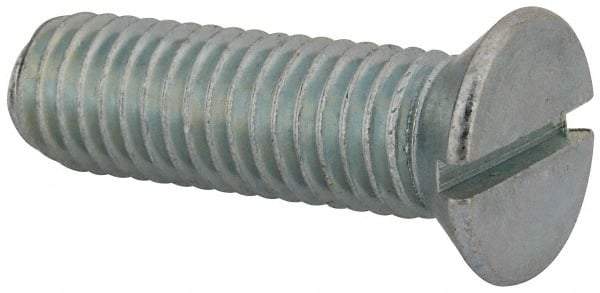 Value Collection - 1/2-13 UNC, 1-3/4" OAL Slotted Drive Machine Screw - Flat Head, Grade 2 Steel, Zinc-Plated Finish, Without Washer - Apex Tool & Supply