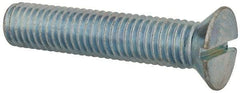 Value Collection - 1/2-13 UNC, 2-1/2" OAL Slotted Drive Machine Screw - Flat Head, Grade J82 Steel, Zinc-Plated Finish, Without Washer - Apex Tool & Supply