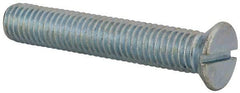 Value Collection - 1/2-13 UNC, 3" OAL Slotted Drive Machine Screw - Flat Head, Grade 2 Steel, Zinc-Plated Finish, Without Washer - Apex Tool & Supply