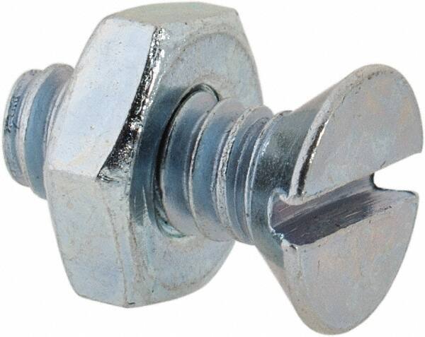 Value Collection - #10-24 UNC, 1/2" OAL Slotted Drive Machine Screw - Flat Head, Grade 2 Steel, Zinc-Plated Finish, Without Washer - Apex Tool & Supply