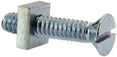 Value Collection - #10-24 UNC, 1" OAL Slotted Drive Machine Screw - Flat Head, Grade 2 Steel, Zinc-Plated Finish, Without Washer - Apex Tool & Supply