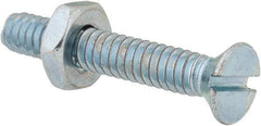 Value Collection - #10-24 UNC, 1-1/4" OAL Slotted Drive Machine Screw - Flat Head, Grade 2 Steel, Zinc-Plated Finish, Without Washer - Apex Tool & Supply