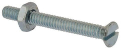 Value Collection - #10-24 UNC, 1-3/4" OAL Slotted Drive Machine Screw - Flat Head, Grade 2 Steel, Zinc-Plated Finish, Without Washer - Apex Tool & Supply