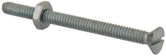 Value Collection - #10-24 UNC, 2-1/2" OAL Slotted Drive Machine Screw - Flat Head, Grade 2 Steel, Zinc-Plated Finish, Without Washer - Apex Tool & Supply