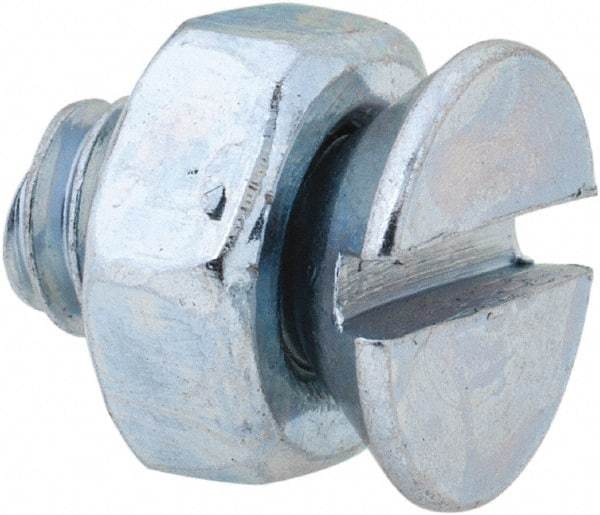 Value Collection - 1/4-20 UNC, 1/2" OAL Slotted Drive Machine Screw - Flat Head, Grade 2 Steel, Zinc-Plated Finish, Without Washer - Apex Tool & Supply