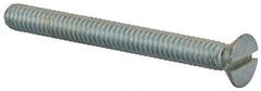 Value Collection - 1/4-20 UNC, 2-1/2" OAL Slotted Drive Machine Screw - Flat Head, Grade 2 Steel, Zinc-Plated Finish, Without Washer - Apex Tool & Supply