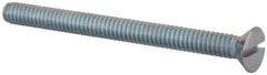 Value Collection - 1/4-20 UNC, 3" OAL Slotted Drive Machine Screw - Flat Head, Grade 2 Steel, Zinc-Plated Finish, Without Washer - Apex Tool & Supply
