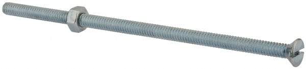 Value Collection - 1/4-20 UNC, 6" OAL Slotted Drive Machine Screw - Flat Head, Grade J82 Steel, Zinc-Plated Finish, Without Washer - Apex Tool & Supply