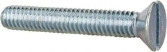 Value Collection - 5/16-18 UNC, 2" OAL Slotted Drive Machine Screw - Flat Head, Grade 2 Steel, Zinc-Plated Finish, Without Washer - Apex Tool & Supply