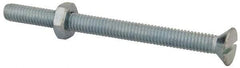 Value Collection - 5/16-18 UNC, 4" OAL Slotted Drive Machine Screw - Flat Head, Grade 2 Steel, Zinc-Plated Finish, Without Washer - Apex Tool & Supply