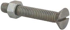 Value Collection - 3/8-16 UNC, 2-1/2" OAL Slotted Drive Machine Screw - Flat Head, Grade 2 Steel, Zinc-Plated Finish, Without Washer - Apex Tool & Supply