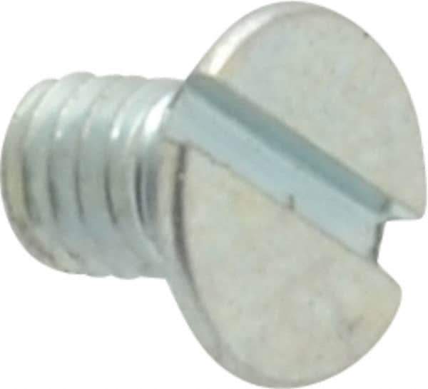Value Collection - M3x0.50, 5mm OAL Slotted Drive Machine Screw - Flat Head, Grade 4.8 Steel, Zinc-Plated Finish, Without Washer - Apex Tool & Supply