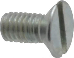 Value Collection - M3x0.50, 6mm OAL Slotted Drive Machine Screw - Flat Head, Grade 4.8 Steel, Zinc-Plated Finish, Without Washer - Apex Tool & Supply