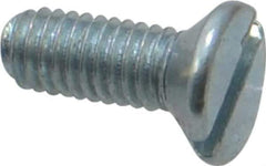 Value Collection - M3x0.50, 8mm OAL Slotted Drive Machine Screw - Flat Head, Grade 4.8 Steel, Zinc-Plated Finish, Without Washer - Apex Tool & Supply