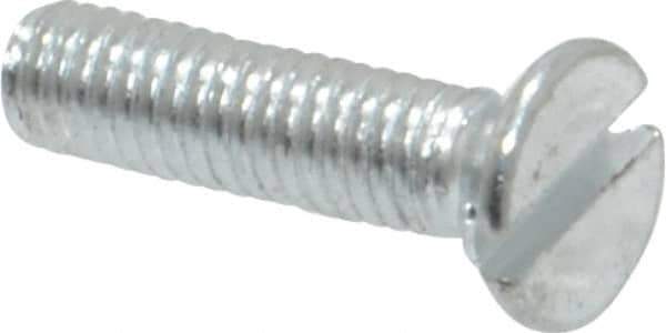 Value Collection - M3x0.50, 12mm OAL Slotted Drive Machine Screw - Flat Head, Grade 4.8 Steel, Zinc-Plated Finish, Without Washer - Apex Tool & Supply