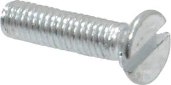 Value Collection - M3x0.50, 12mm OAL Slotted Drive Machine Screw - Flat Head, Grade 4.8 Steel, Zinc-Plated Finish, Without Washer - Apex Tool & Supply